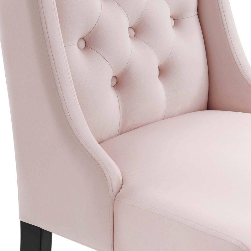 Set of 2 Baronet Performance Velvet Dining Chairs Pink - Modway: Rubberwood Frame, Upholstered, Spot Clean