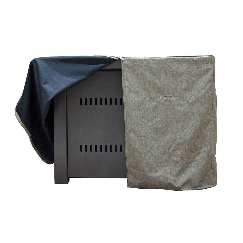 Tan Weather-Resistant Square Fire Pit Cover with Zipper