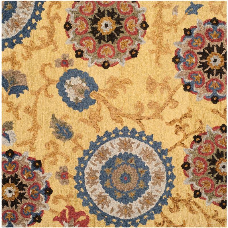 Blossom BLM401 Hand Tufted Area Rug - Gold/Multi - 6'x6' - Safavieh.