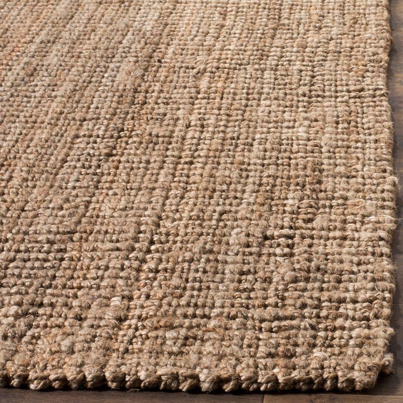 Handmade Natural Grey Jute Square Area Rug, 4' x 4'