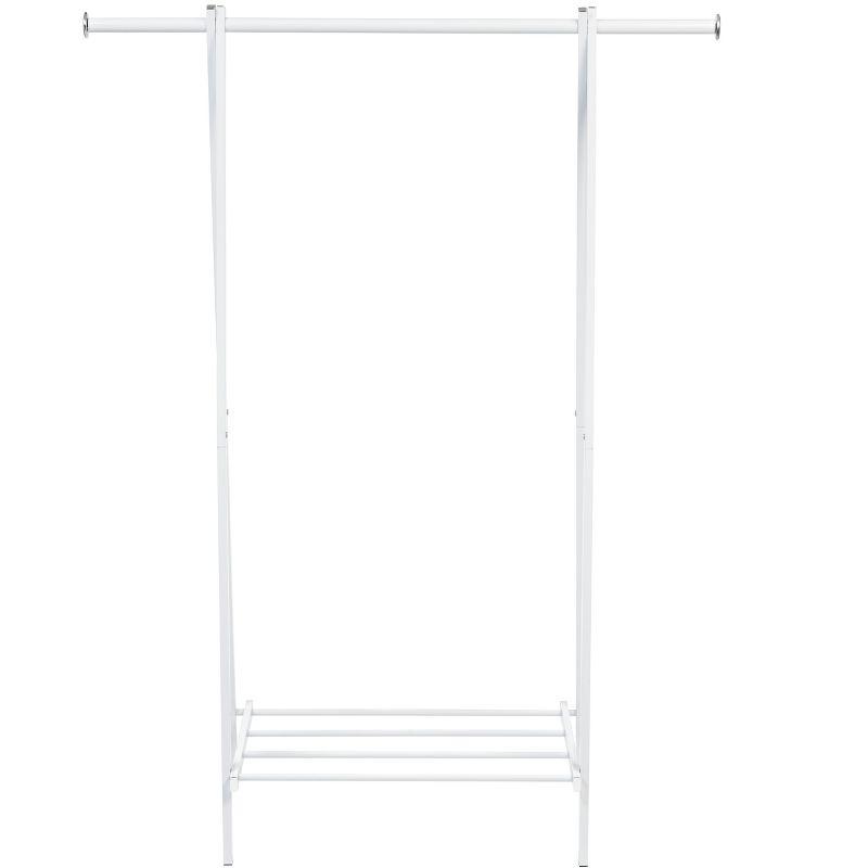 IRIS USA Clothes Rack for Hanging Clothes with Shelf, Freestanding Clothing Rack, White