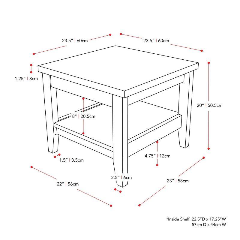 Hollywood Side Table with Shelf Dark Gray - CorLiving: Laminated MDF, Modern Design, Fixed Storage Shelf