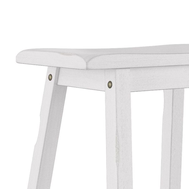 Sea White 24" Backless Saddle Wood Counter Stool