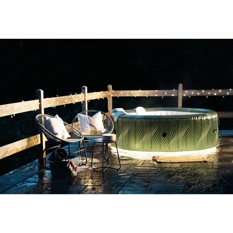 Emerald Green Round Inflatable Hot Tub with LED Lights