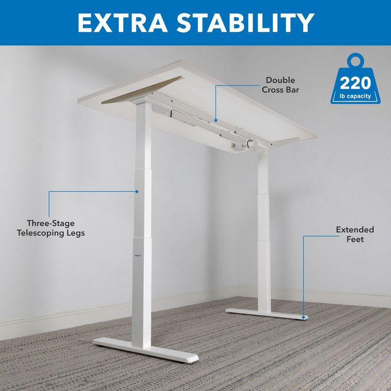 Mount-It! Height Adjustable Hand Crank Sit-Stand Desk Frame w/ Extra-Wide Tabletop | Multiple Colors