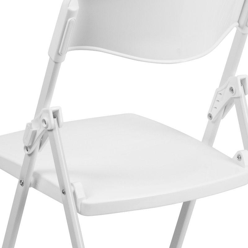 Flash Furniture 2 Pack HERCULES Series 500 lb. Capacity Heavy Duty White Plastic Folding Chair with Built-in Ganging Brackets
