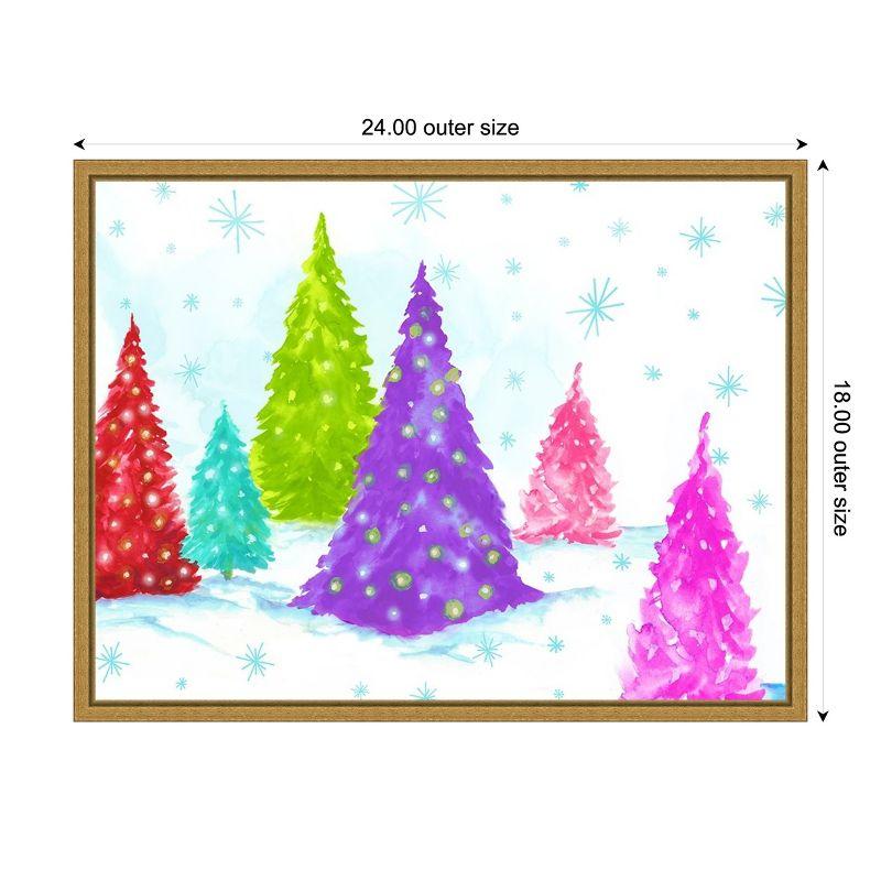 Amanti Art Magic Christmas Trees II by PI Studio Canvas Wall Art Print Framed 24 x 18-in.