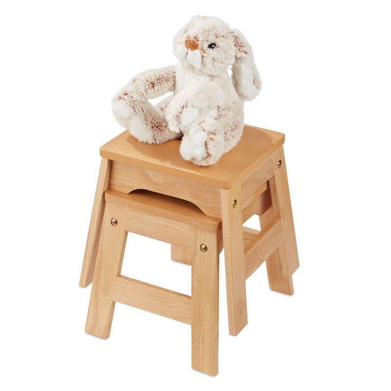 Melissa & Doug Wooden Stools - Set of 2 - Natural