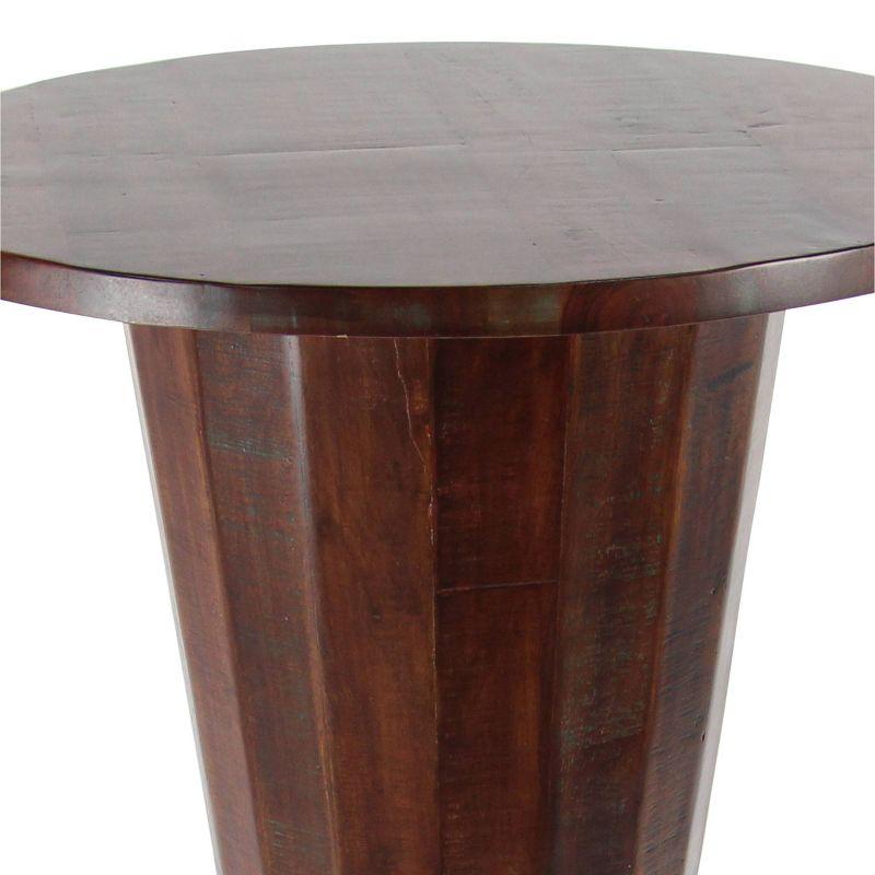 Rustic Gum Tree Wood Bar Height Table - Brown - Olivia & May: 40-Inch, Round, Indoor Dining