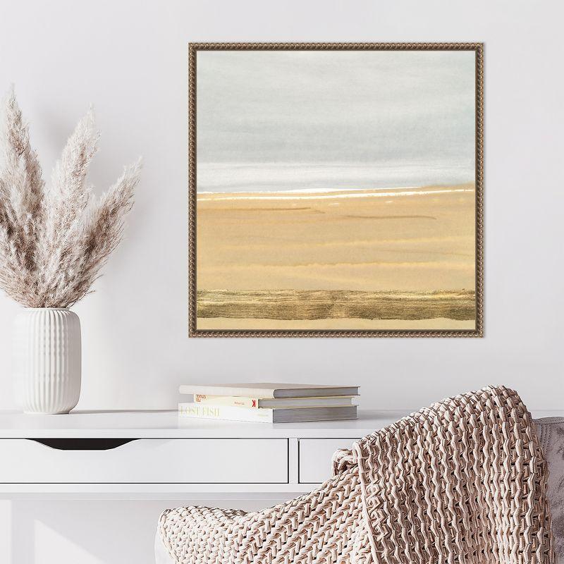 Amanti Art Abstract Gold Beach III by Chris Paschke Canvas Wall Art Print Framed 22 x 22-in.