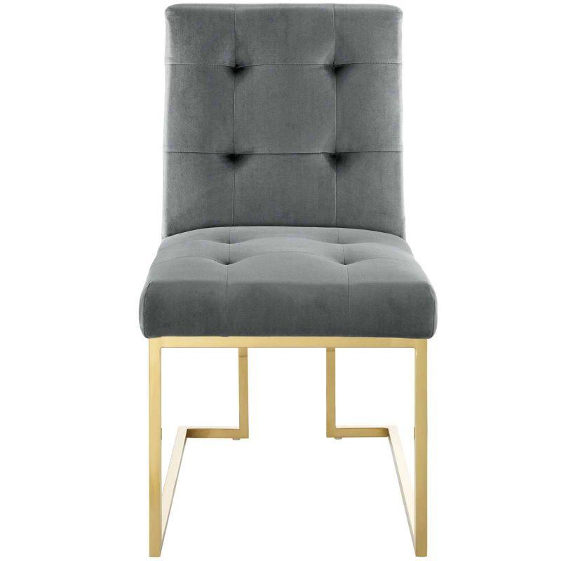 Privy Gold Stainless Steel Performance Velvet Dining Chair - Modway