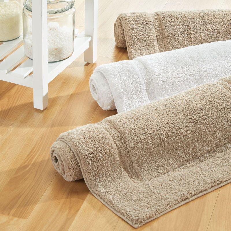 mDesign Bathroom 100% Cotton Rectangular Rug, Long Runner, 60" x 21"