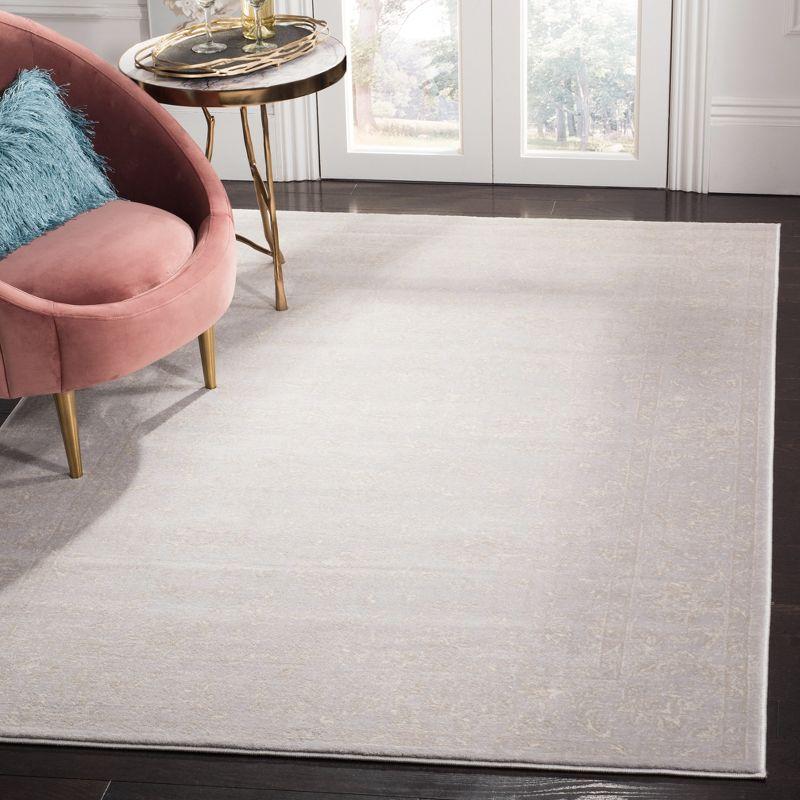 Carnegie CNG621 Power Loomed Area Rug - Light Grey/Cream - 4'x6' - Safavieh.