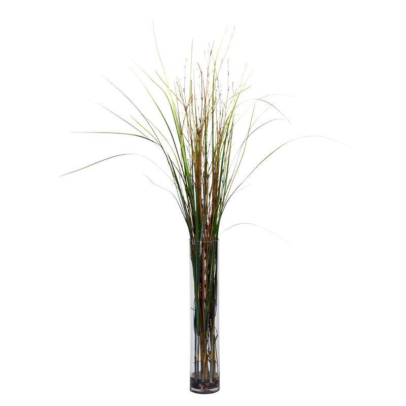 Nearly Natural Grass & Bamboo with Cylinder Silk Plant