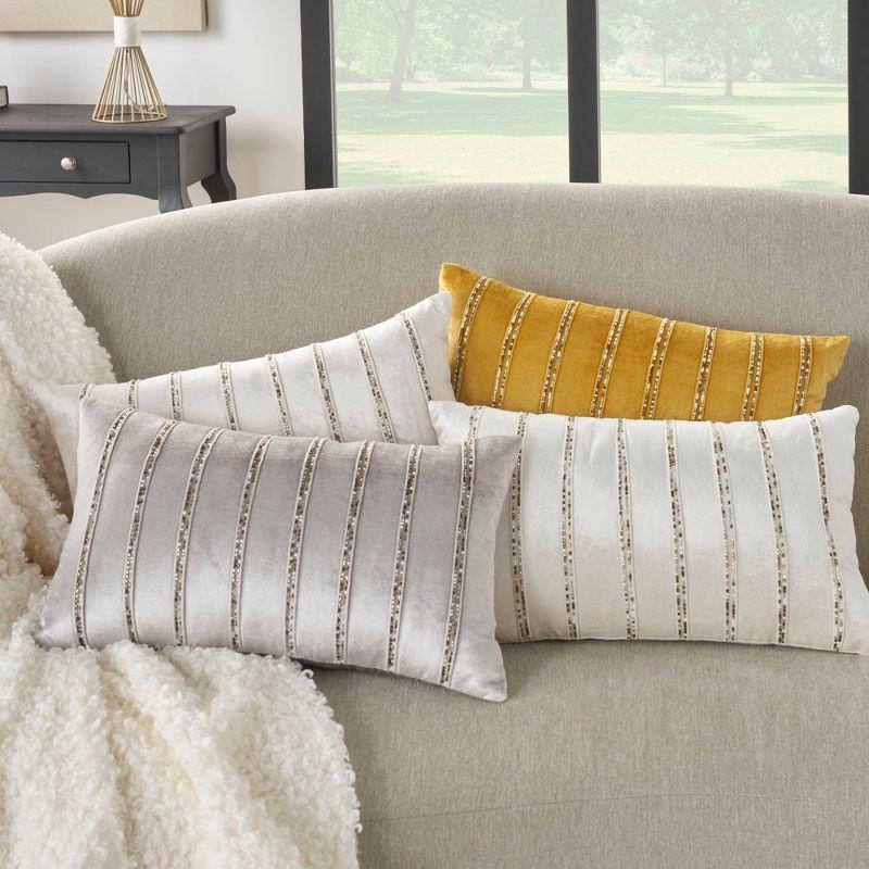 Mina Victory AZ217-012021 Sequined Cotton Blend;Viscose Throw Pillow