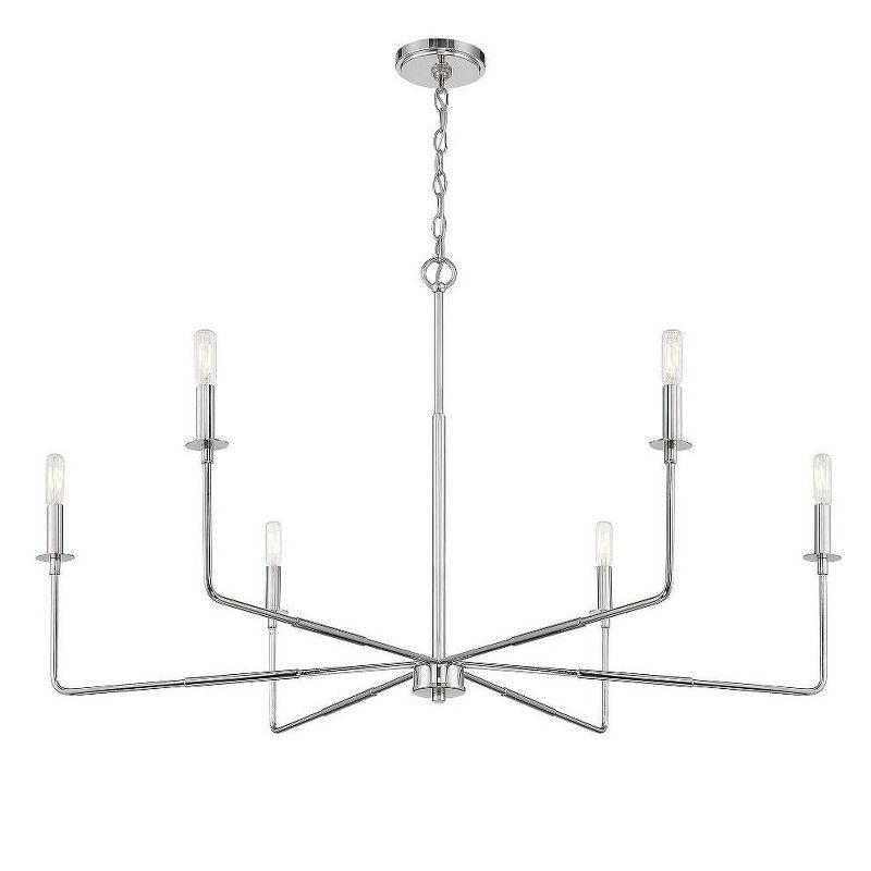 Salerno Matte Black Rustic 6-Light Chandelier (42" W x 25" H)