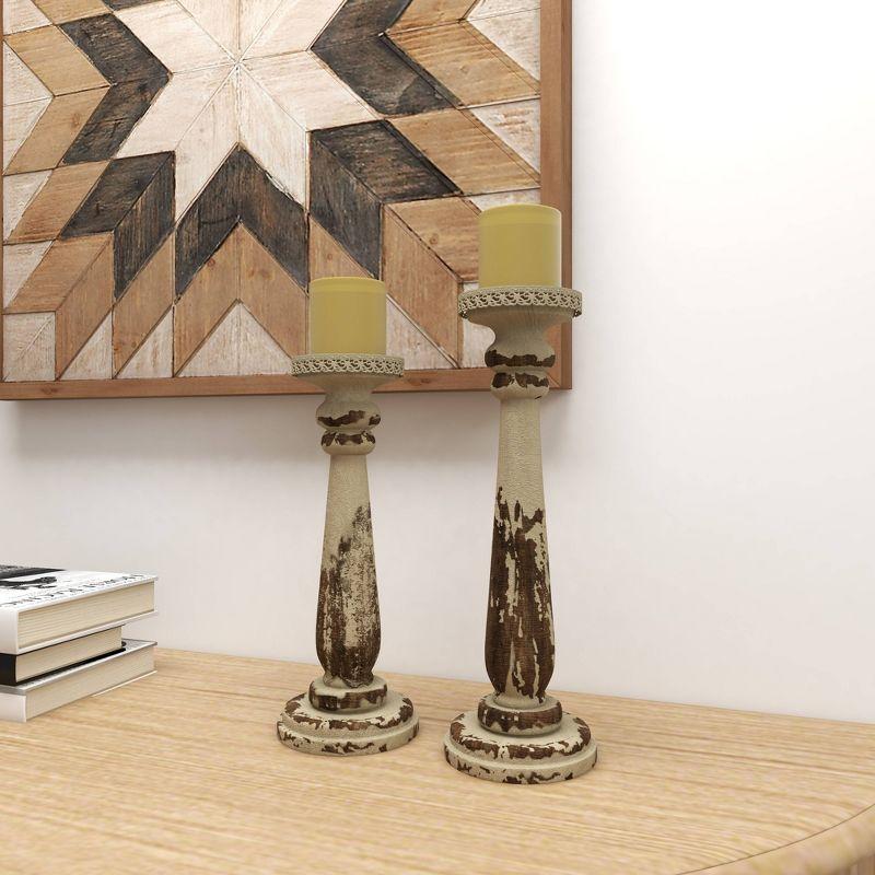 Wood Tabletop Candlestick