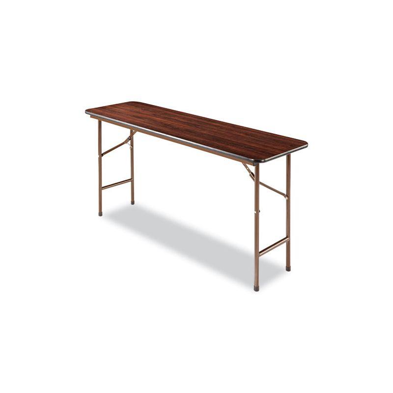 Alera Wood Folding Table, Rectangular, 59.88w x 17.75d x 29.13h, Mahogany