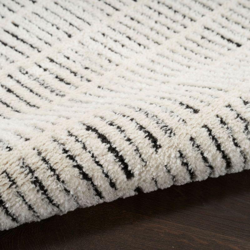 Nourison Cozy Modern 3'11" x 5'11" Ivory Black Scandinavian Indoor Rug