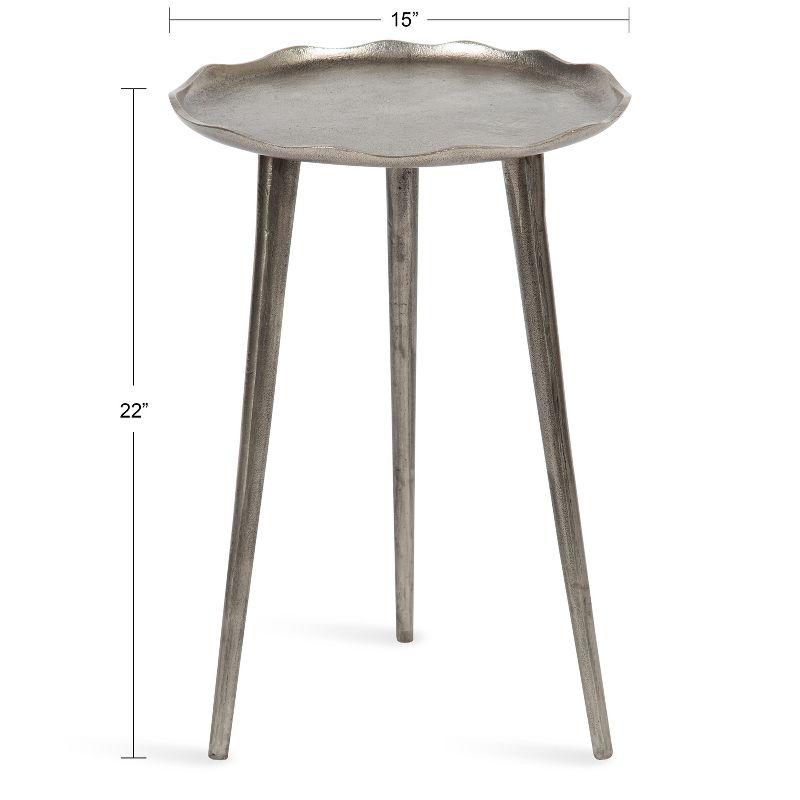 Alessia Silver Round Cast Aluminum Side Table