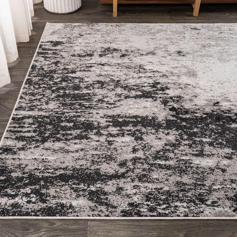 3'x5' Storm Modern Abstract Area Rug, Gray/Cream - JONATHAN Y