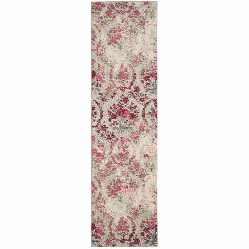 Monaco MNC205 Power Loomed Indoor Runner Rug - Ivory/Pink - 2'2"x12' - Safavieh.