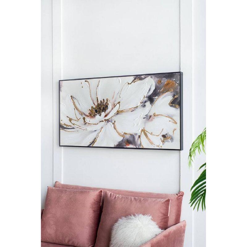 Blooming Floral Framed Hand Painted Wall Art - A&B Home