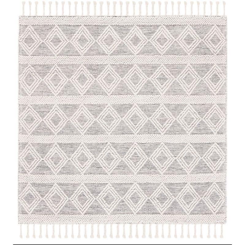 Natura NAT307 Power Loomed Area Rug - Ivory/Black - 6'x6' - Safavieh.