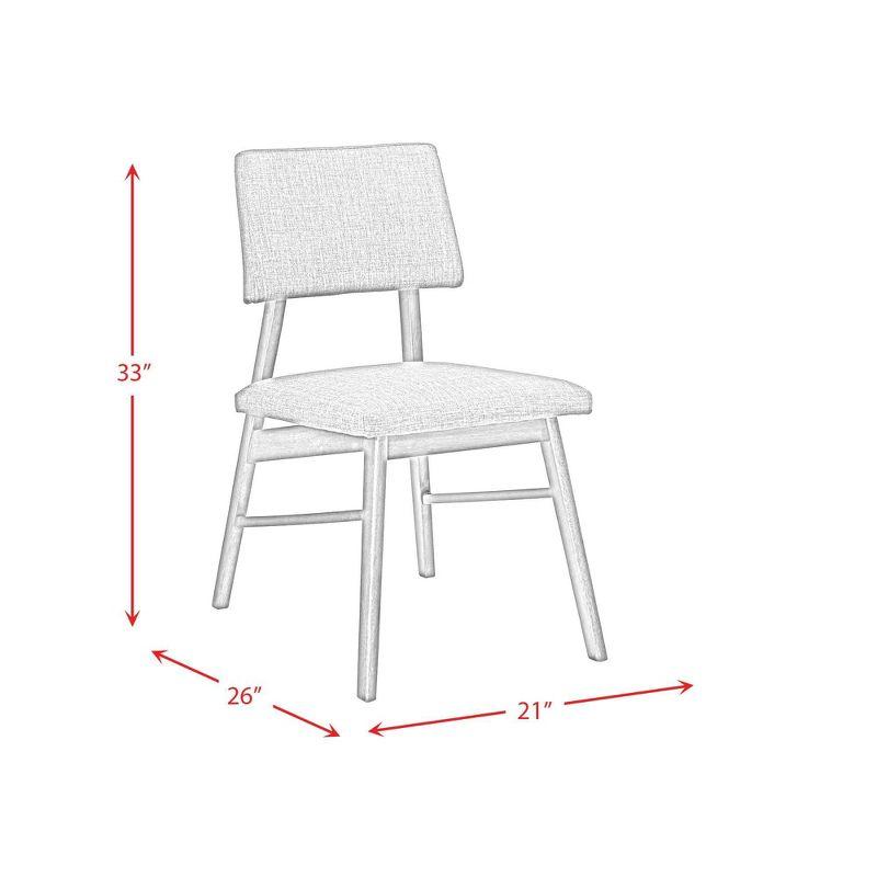 Picket House Furnishings Set of 2 Ronan Standard Height Side Chair Set Walnut: Upholstered, Contemporary Design, Rubberwood Frame