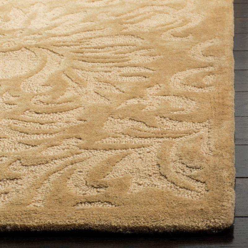 Beige Hand-Hooked Wool and Synthetic 2' x 3' Area Rug