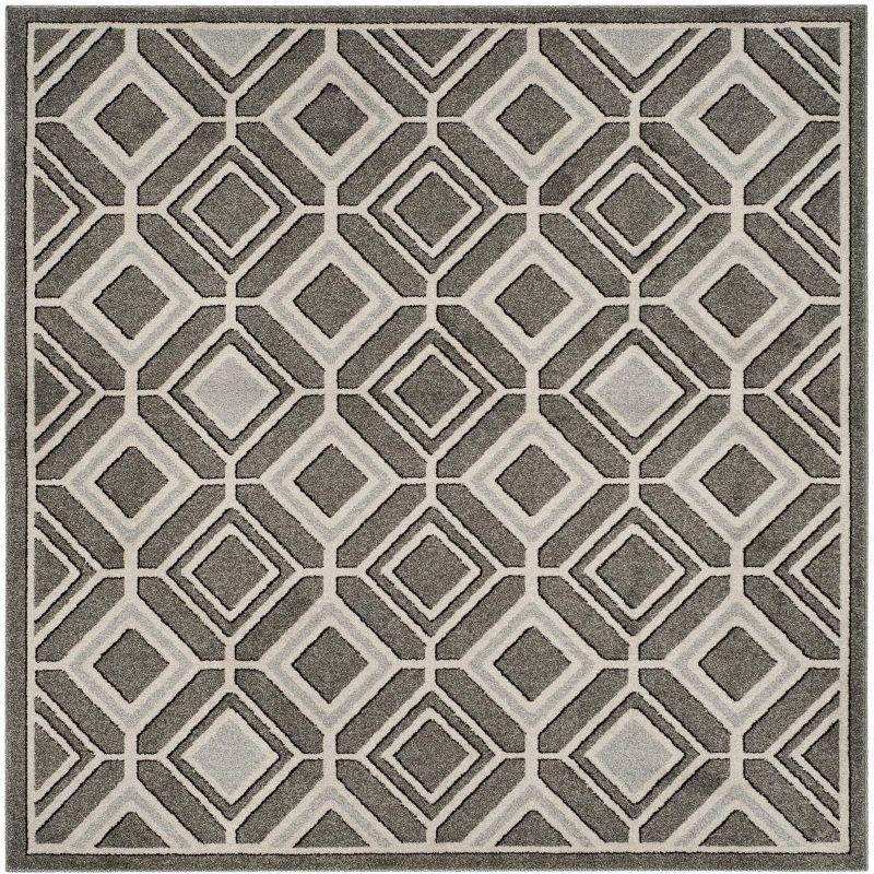 Amherst AMT433 Power Loomed Indoor Area Rug - Grey/Light Grey - 7'x7' - Safavieh