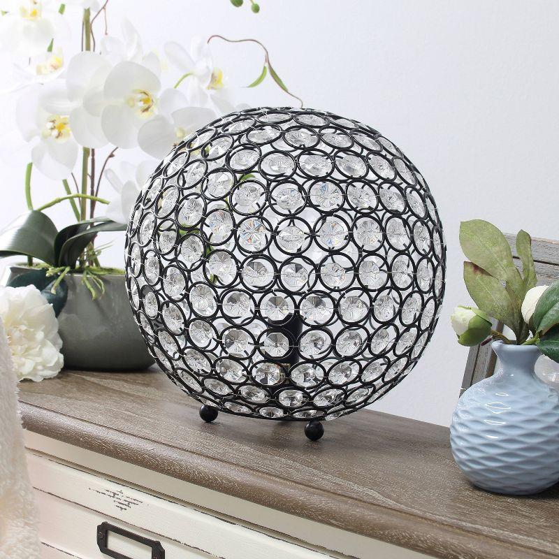 10" Elipse Crystal Ball Sequin Table Lamp Bronze - Elegant Designs: UL Listed, No Assembly Required, Metal & Crystal Shade