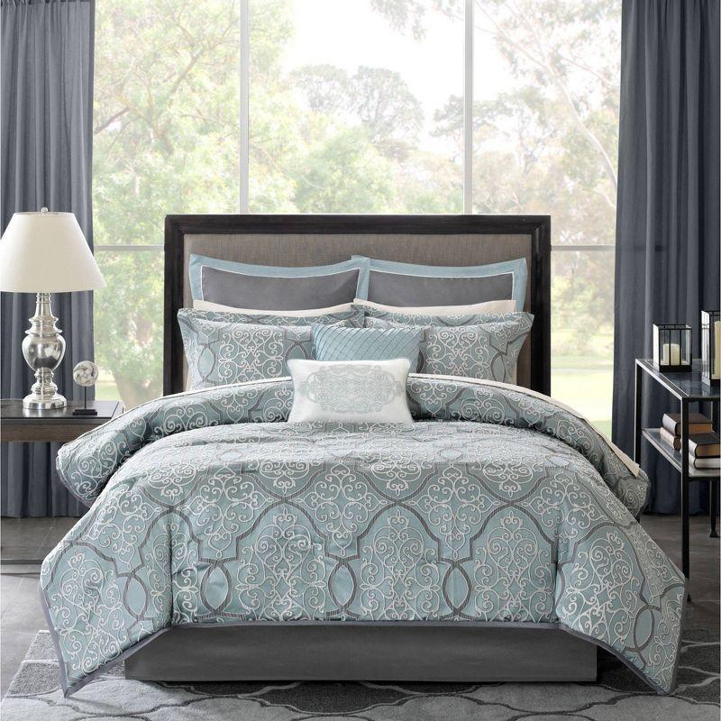 Madison Park 12 Piece Comforter Set with Cotton Bed Sheets