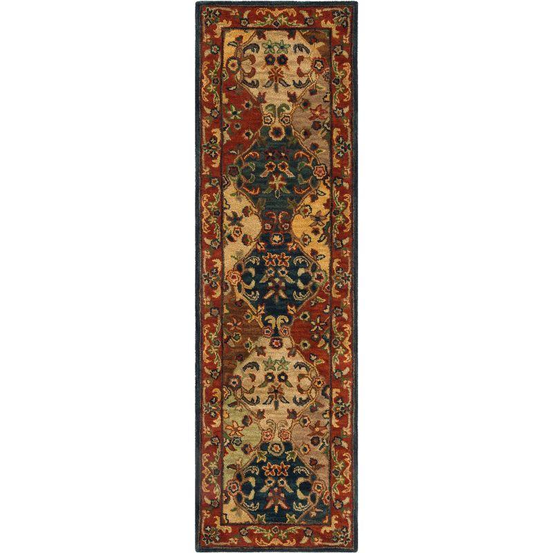 Heritage HG911 Hand Tufted Runner Rug - Multi/Burgundy - 2'3"x12' - Safavieh.