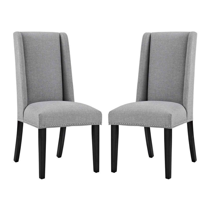 Modway Baron White Vinyl and Wood Frame Dining Chairs