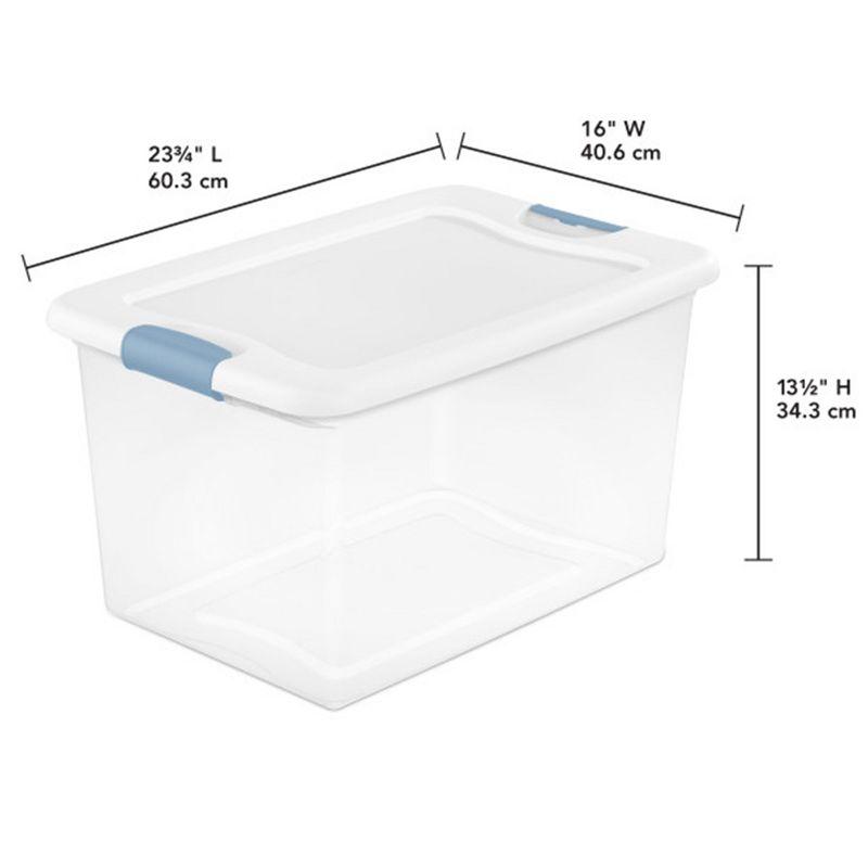 Sterilite Plastic Clear Stackable Latching Storage Box Container