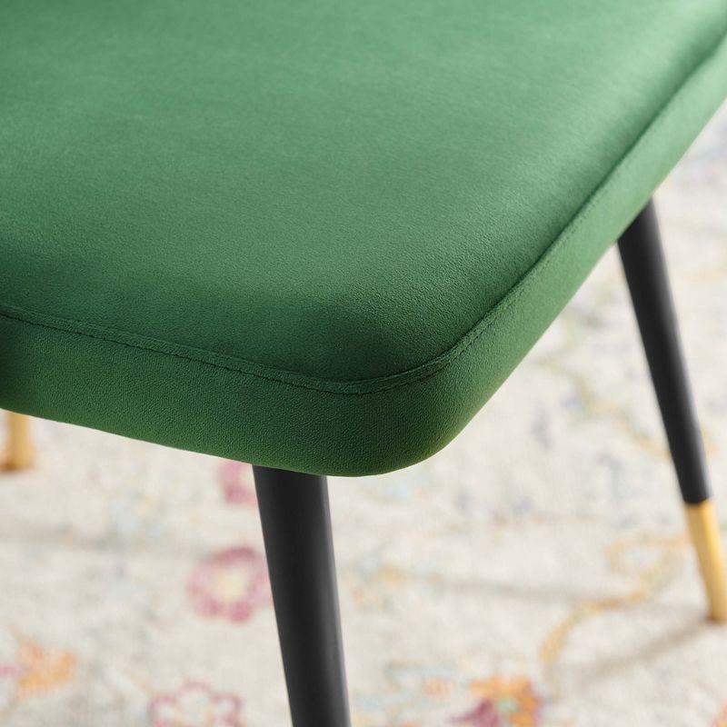 Modway Adorn Tufted Performance Velvet Accent Dining Side Chair, Emerald