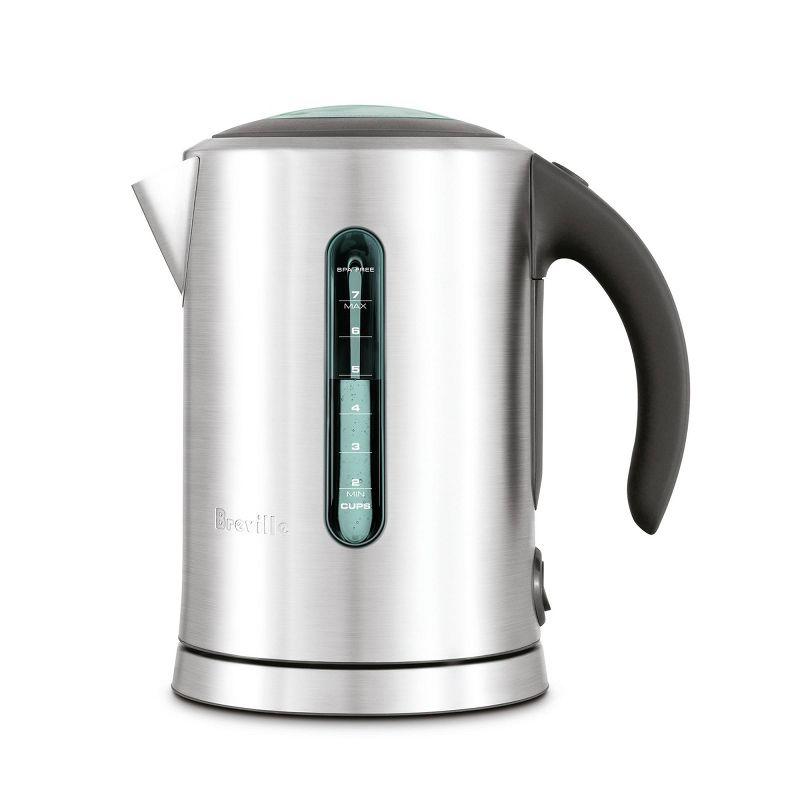 Breville 57oz Soft Top Pure Kettle Brushed Stainless Steel: Electric Water Boiler, BPA-Free, Automatic Shut-Off, 1.7L Capacity