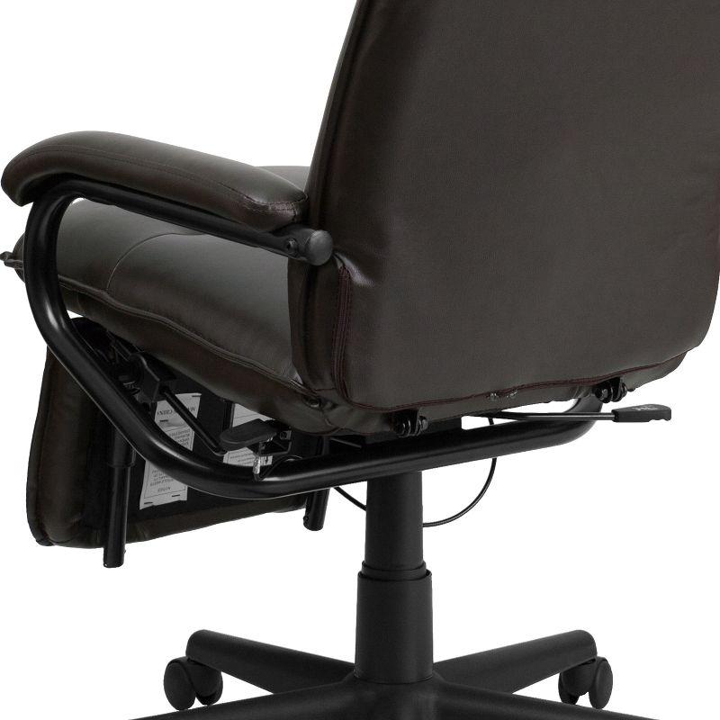 Flash Furniture High Back LeatherSoft Executive Reclining Ergonomic Swivel Office Chair with Arms