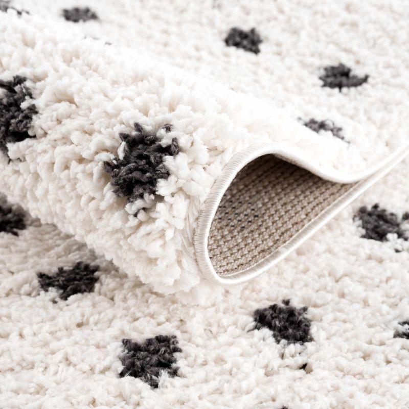 Hauteloom Chaia Dotted Black & White Plush Rug