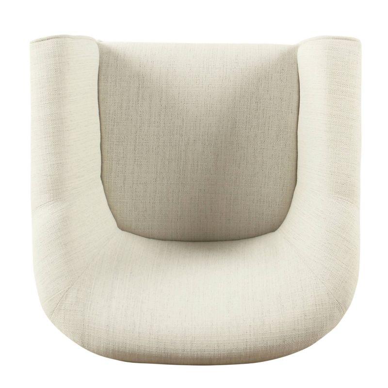 Modern White and Black Barrel Accent Chair