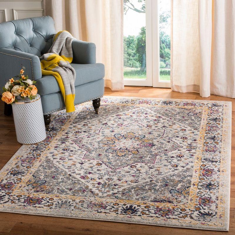 Evoke EVK288 Power Loomed Indoor Area Rug - Ivory/Grey - 6'7"x9' - Safavieh