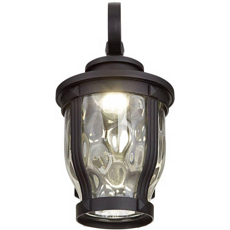 Minka Lavery Rustic Outdoor Wall Light Fixture Black LED 12 1/4" Clear Hammered Glass for Post Exterior Barn Deck Porch Yard Patio