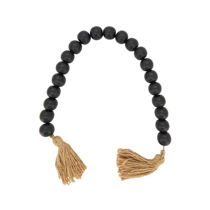 36-Inch Black Wooden Charm Garland with Tassels