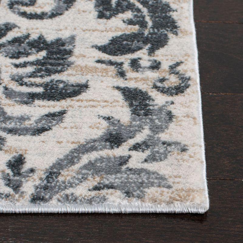 Isabella Gray and Ivory Hand-Knotted Rectangular Rug