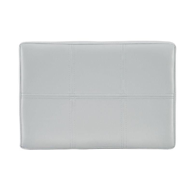 Claridge Backless Faux Leather Nailhead Saddle Barstool Gray - Linon