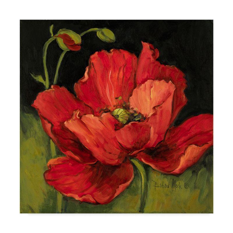 Trademark Fine Art - Barbara Mock ' Poppy Blossom' Canvas Art - 35x35