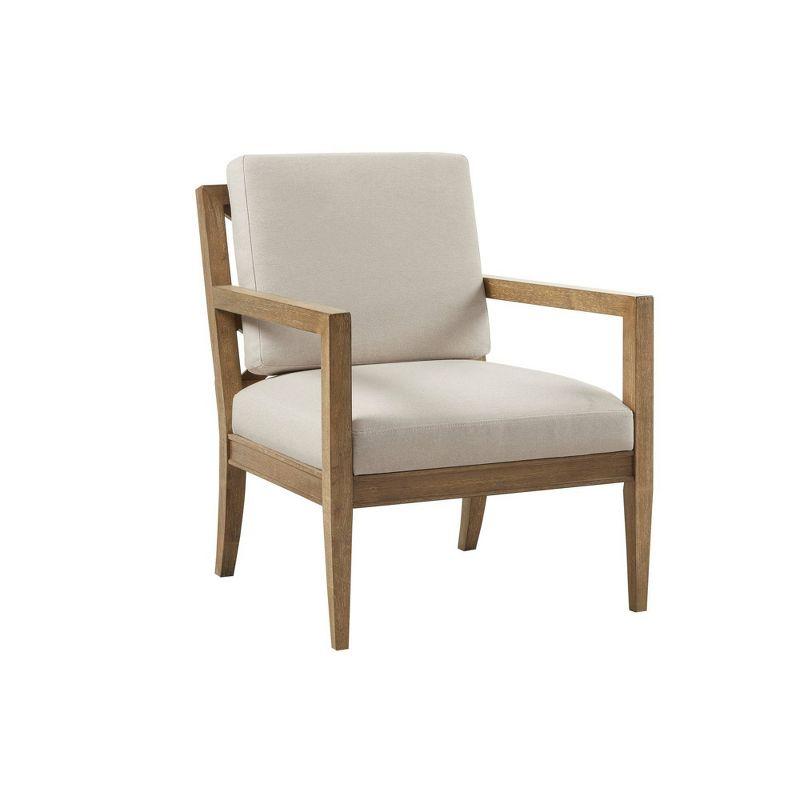 Marlee Upholstered Accent Armchair Ivory: Solid Wood Frame, Transitional Style - Madison Park