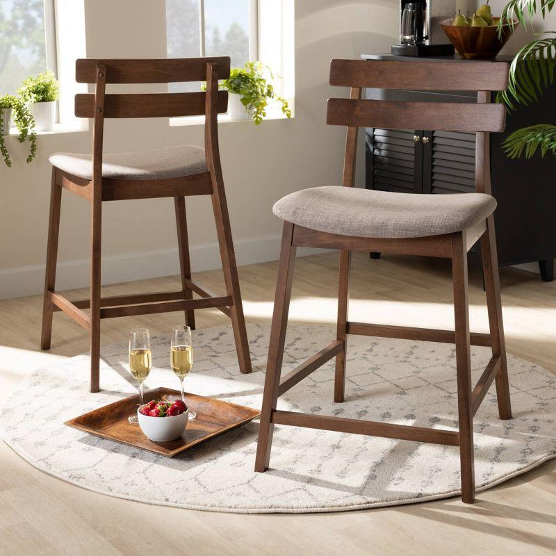 Set of 2 Larine Wood Counter Height Barstools - Baxton Studio