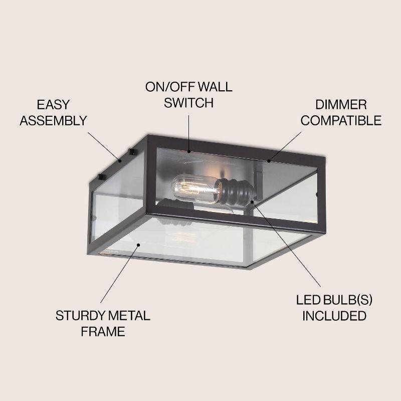 JONATHAN Y Grayson Metal/Glass LED Flush Mount